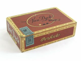 Vintage Van Dyck Perfecto 50 Ct Empty Cigar Box 1955 10 - Cent