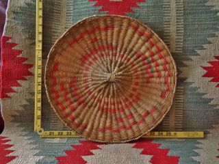 A Hopi Wicker Plaque,  Native American Indian Basket,  Circa: 1910 16 Inch Dia.