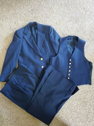 Vintage Pan Am Steward Uniform Outfit - Jacket Vest 2 Pants Buttons
