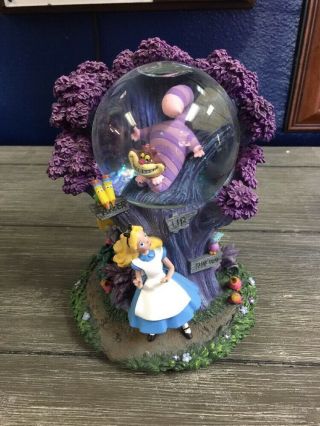 Disney’s Alice In Wonderland “yonder Up That Way” Snow Globe Rare