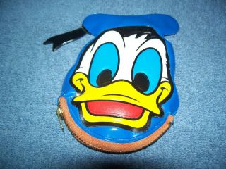 Vintage Disney Donald Duck Squeaker Zipper Coin Purse Disneyland