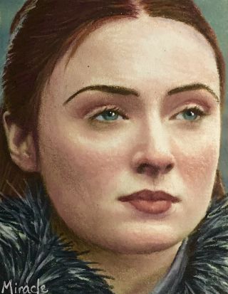 Aceo 1/1 Game Of Thrones Sansa Stark Sophie Turner Sketchcard Art