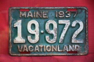 1937 Maine License Plate 