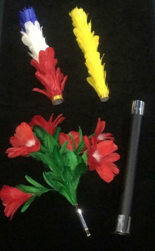 Tora Stage Magic Trick Colour Changing Flower Plume To Bouqet