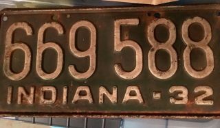 1932 Indiana Licence Plate