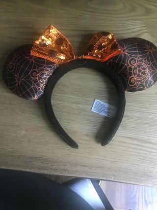 Disney Parks Minnie Mouse Ears Orange Halloween Headband Costume Party