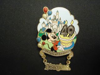 Disney Dlr Disneyland 49th Anniversary Mickey Mouse Pin Le 2500