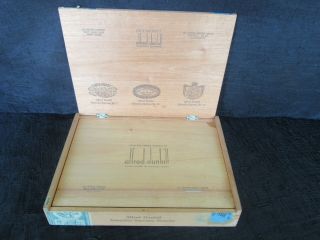 Rare Early Alfred Dunhill Wood Cigar Box,  Sampler,  W/ Insert Cover (cond. )