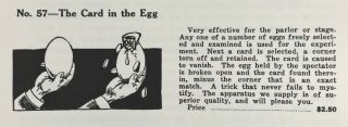Thayer P&L Card In Egg Wand Vintage Magic Trick Petrie Lewis PL Owen 2