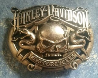 Harley Davidson,  Belt Buckle.  Skull