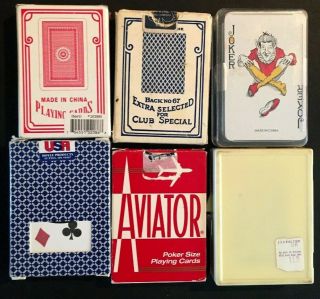 Set Of 6 Vintage Playing Cards Decks All Complete 2