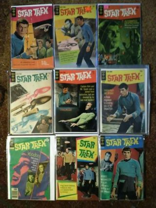 Star Trek Gold Key Comics 1967.  The First 9 Star Trek Comic Books.