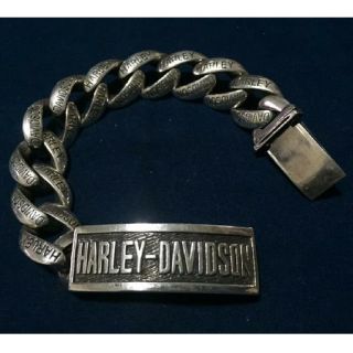 Very Cool Heavy Harley Davidson Bracelet Sterling Silver 925 Motorcycle 8 1/4 "