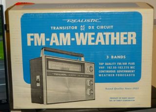Vintage Realistic FM - AM - Weather 3 Band Radio Transistor DX Circuit AC/DC NOS 2