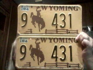 1984 Wyoming License Plate Set