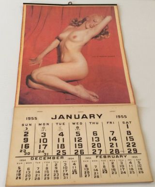 Marilyn Monroe Vintage 1955 Golden Dreams Oversized Calendar Vg Cond.
