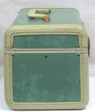 Vtg Samsonite Train Case Luggage Mirror Blue Green 6