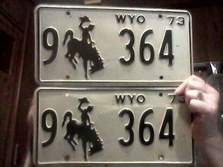 1973 Wyoming License Plate Set