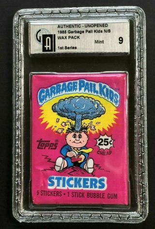 1985 Topps Gpk Garbage Pail Kids Series 1 Wax Pack Gai 9 Graded