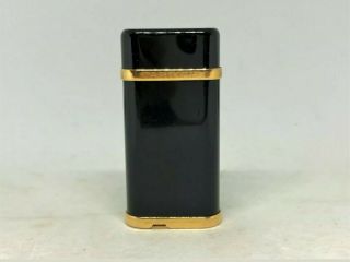 Auth Cartier Decor Black Composite & Gold Plated - Finish Oval Lighter Ca120117