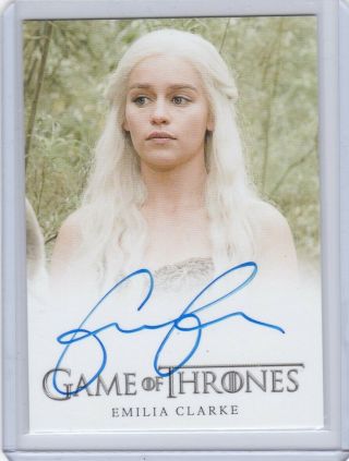 Game Of Thrones.  Emilia Clarke As Daenerys Targaryen Season 2 Autograph F Bleed