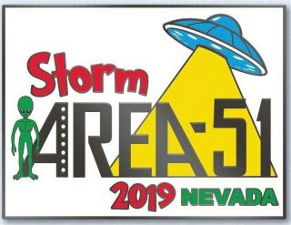 Storm Area 51 Souvenir Enamel Pin 1 " X1.  25 " Nevada 2019 Alienstock