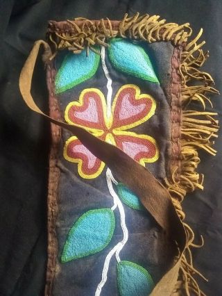 Antique Late 1800 ' s Native American Indian Northwest Coast Beaded Arrow Quiver 11