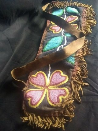 Antique Late 1800 ' s Native American Indian Northwest Coast Beaded Arrow Quiver 5