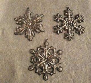 Gorham Sterling Silver Snowflake Ornament 1974 1976 1979