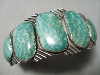 Best Vintage Navajo Apache Turquoise Sterling Silver Bracelet Old