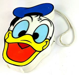 Vintage Walt Disney Donald Duck Am Transistor Radio With Wrist Strap -
