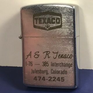 Vintage Silver Collectible Lighter Tobacciana Texaco Oil Gas Advertising Korea