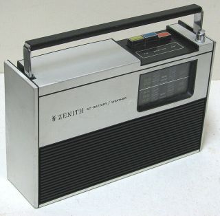Vintage Zenith Portable Am / Fm / Weather Radio Ac Dc With Headphone Jack