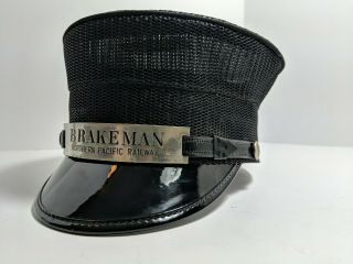 Northern Pacific Brakeman Hat And Hat Badge - Transquip Co.  Chalfont Pa Railroad