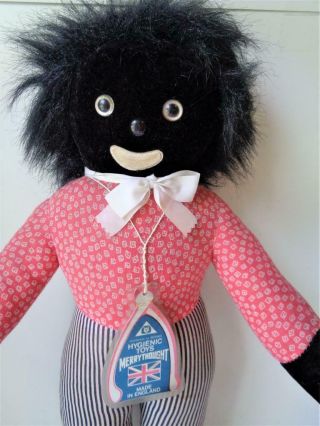 Jingles 19 " Merrythought England Hygienic Toys Black Velvet Cloth Doll English