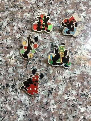 Mickey Silhouette Christmas Lanyard Hidden Disney Pin Plus 4 Others (shown)