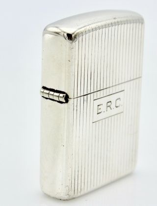 Vintage Sterling Silver Zippo Lighter Rare Full Size 60.  7 Grams 5