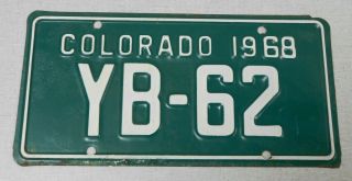 1968 Colorado Motorcycle License Plate