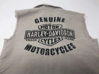 Harley Davidson Raw Edge Shirt Vest Tan Motorcycles Boys Size 6 Sleeveless