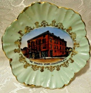 Canastota Ny Mcmahon Store Madison County 1910 Souvenir Porcelain Dish Austria
