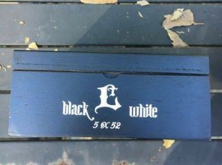 Leccia Tobacco Black White 5x52 Black Wood Cigar Box,  Empty Box 3