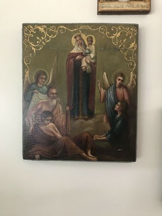 Russian Icon - Antique 19th c.  - Large Size (12 x 14 in) 10