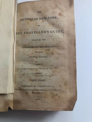 Orig.  1807 Travel Guide To York City " Picture Of York Or The Traveller 