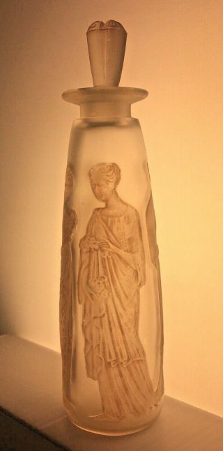 1912 R Lalique Ambre Antique Perfume for Coty Sepia Frosted Glass Bottle 4