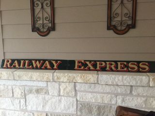 Railroad Railway Express Porcelain Sign 1930s