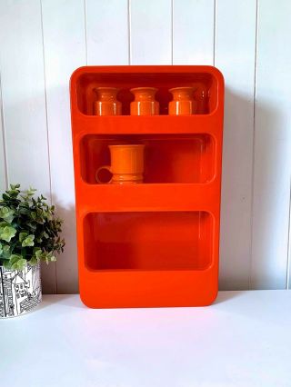 Vintage 60s 70s Wall Shelving Storage Unit Space Age Mid Century Modern Mcm