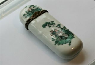 Early French Porcelaine Spectacles Case Etui,  Cond. ,  Hallmarked
