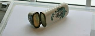 EARLY FRENCH PORCELAINE SPECTACLES CASE ETUI,  COND. ,  HALLMARKED 4