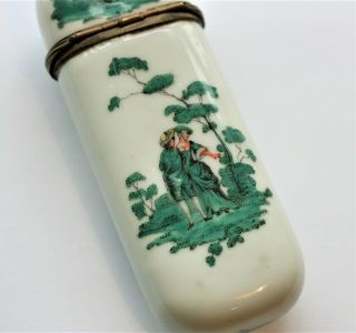 EARLY FRENCH PORCELAINE SPECTACLES CASE ETUI,  COND. ,  HALLMARKED 7