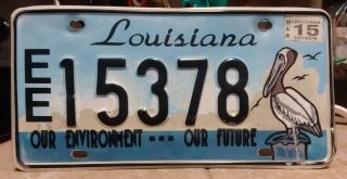 2015 Louisiana Environmental Pelican License Plate